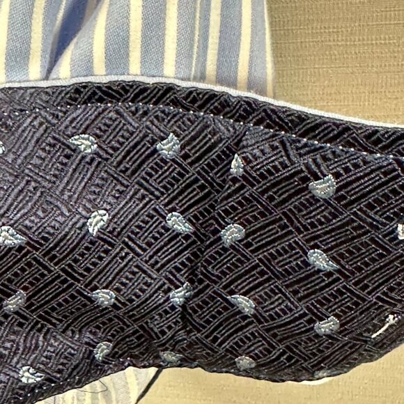 English Laundry Shirt Mens 16 Blue Stripe Cotton Long Sleeve Button Up Contrast - Picture 8 of 12